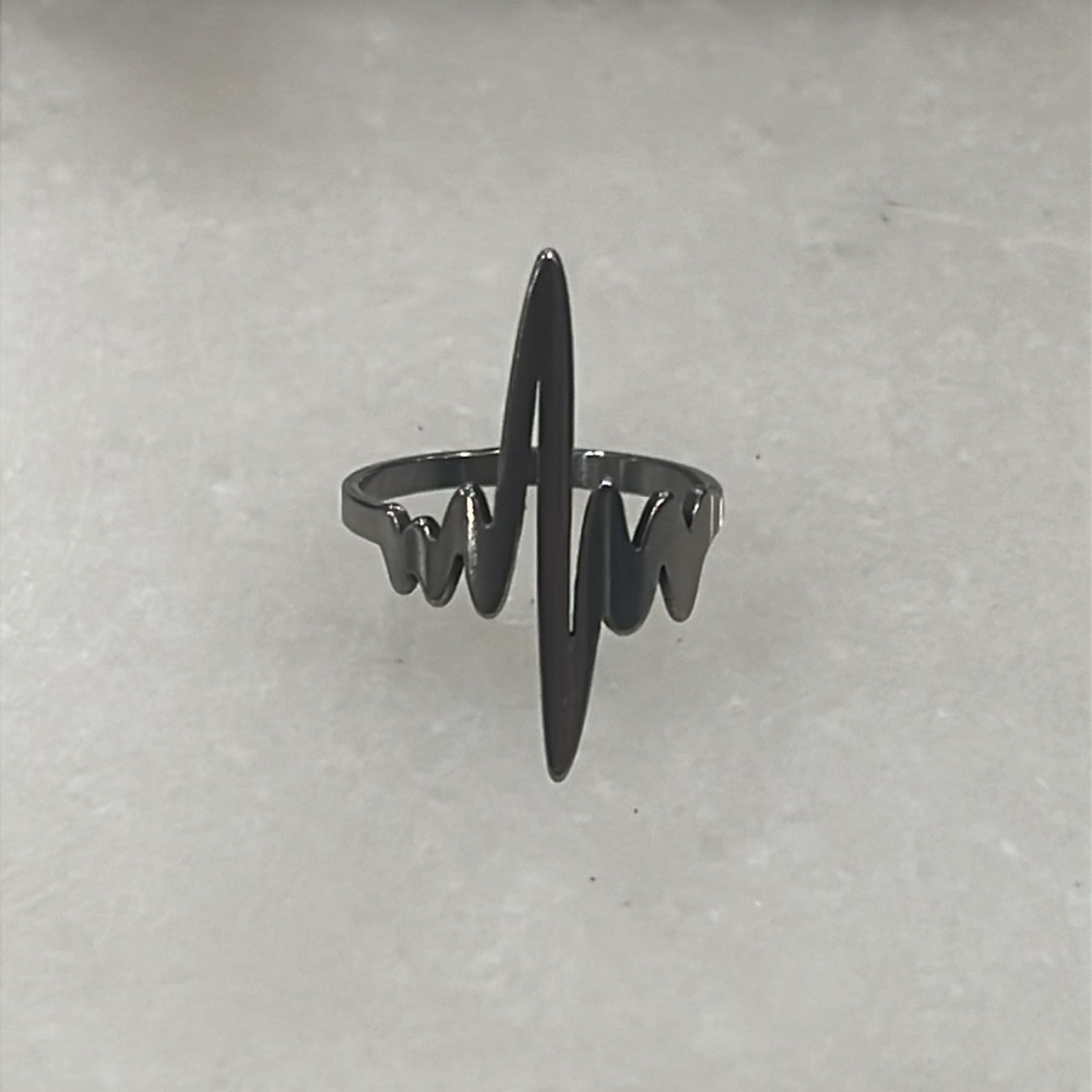 Stainless Steel Heartbeat Ring